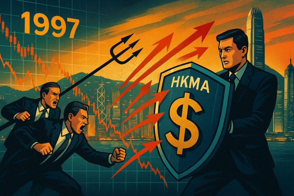 1997年のアジア通貨危機では、ヘッジファンドによる香港ドル売り浴びせ攻撃がありましたが、HKMAは果敢な防衛策を講じてペッグ制を死守