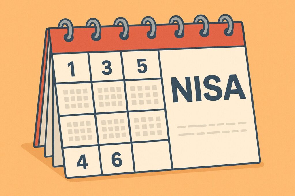 NISA5年ルールを示すカレンダー