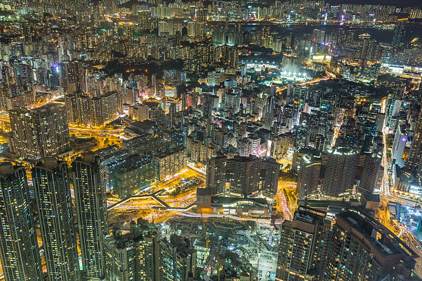 Kowloon Night View from ICC Sky100 f Hong Kong